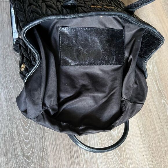 Miu Miu Matelassé Quilted Black Iconic Structured Dual Rolled Handbag Bag Tote - Picture 16 of 16